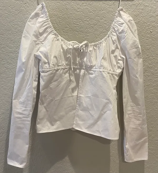 SQUARE NECK GABARDINE TOP - Image 3