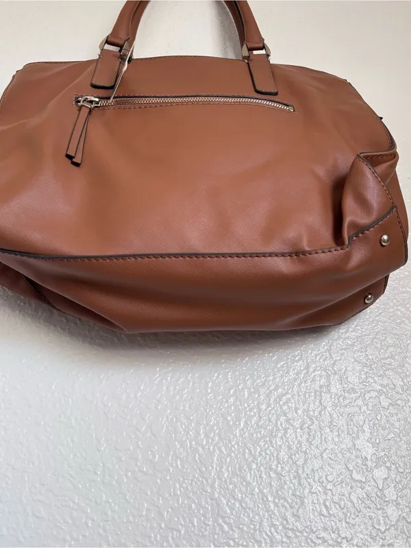 Guess Structured Brown Satchel Bag - Image 5