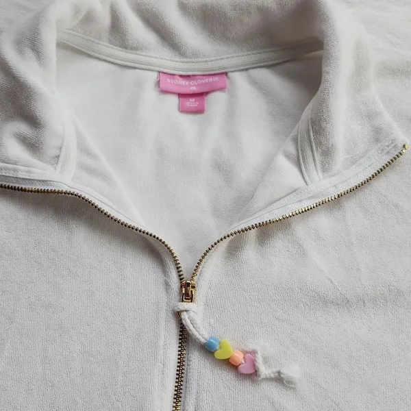 Stoney Clover -808 Lane White Sweatshirt 1/3 zip‎ up Medium - Image 7