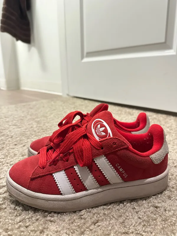 Red Adidas Campus Sneakers - Image 3