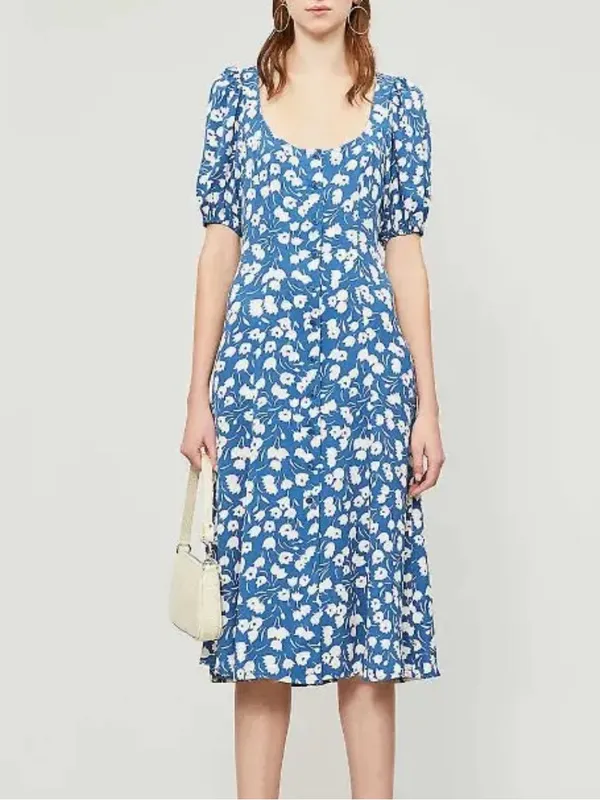 Reformation Beechwood Blue Floral Midi Dress - Image 2