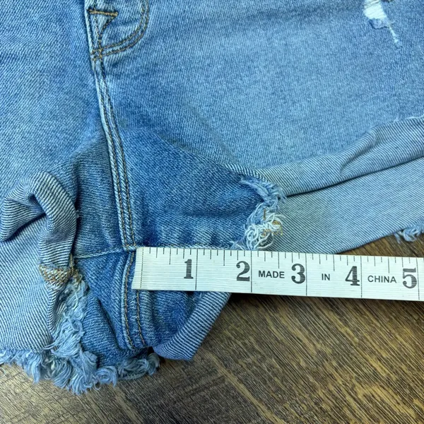 Good American Cut Off Blue Denim Jean Shorts Womens 12/31 High Rise Stretch - Image 4