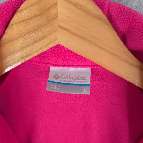 Columbia Sweatshirt Womens L Pink Quarter Zip‎ Fleece Pullover Outdoor Gorpcore - Image 7