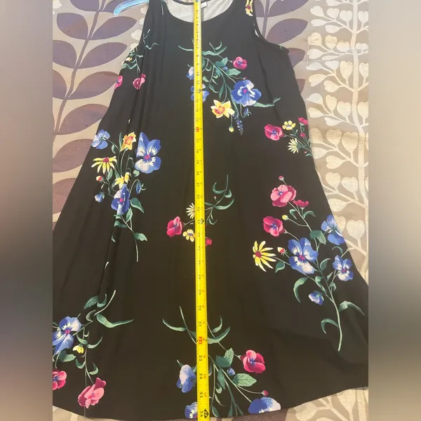 NWT Old Navy Black Floral Women Sleeveless Dress Sz L - Image 7
