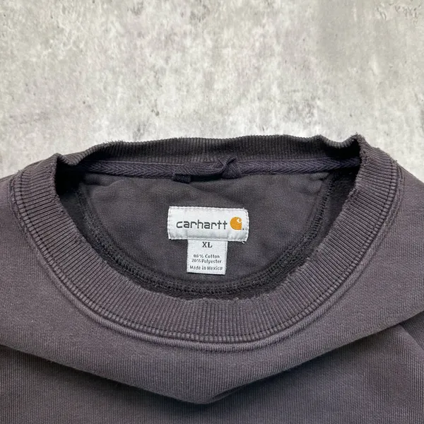 Vintage Carhartt Crewneck Sweatshirt Dark Grey - Image 3