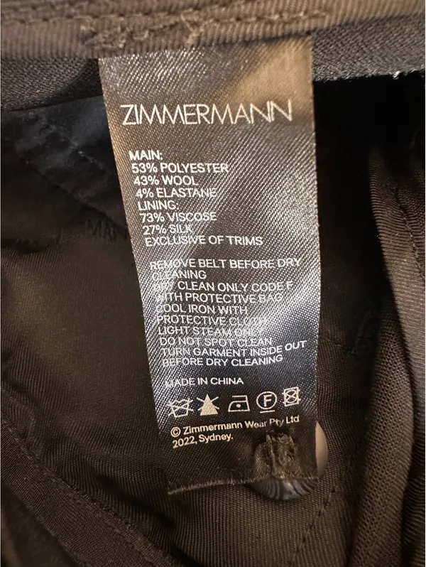 Zimmermann Wool Blend Woven Wide-Leg Pants Trousers in Black Women’s sz 4 Large - Image 9