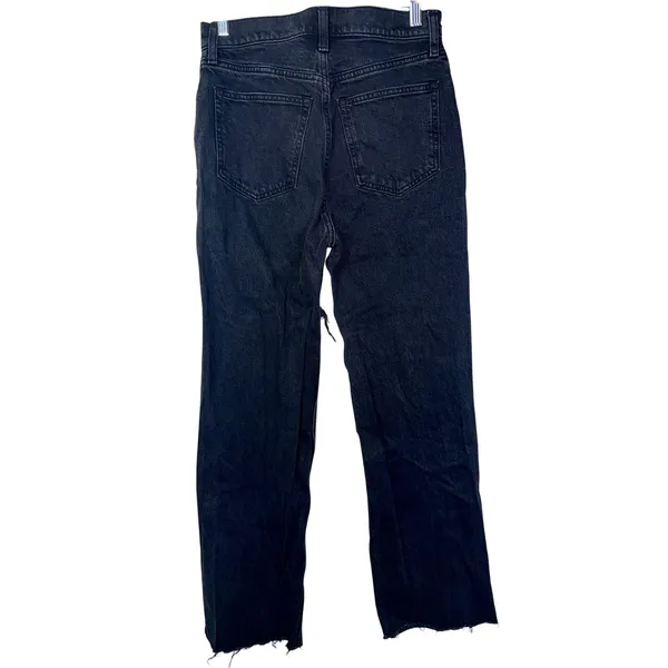 Abercrombie & Fitch '90s Relaxed Jean High Rise Black Distressed Jeans Size 26 2 - Image 2