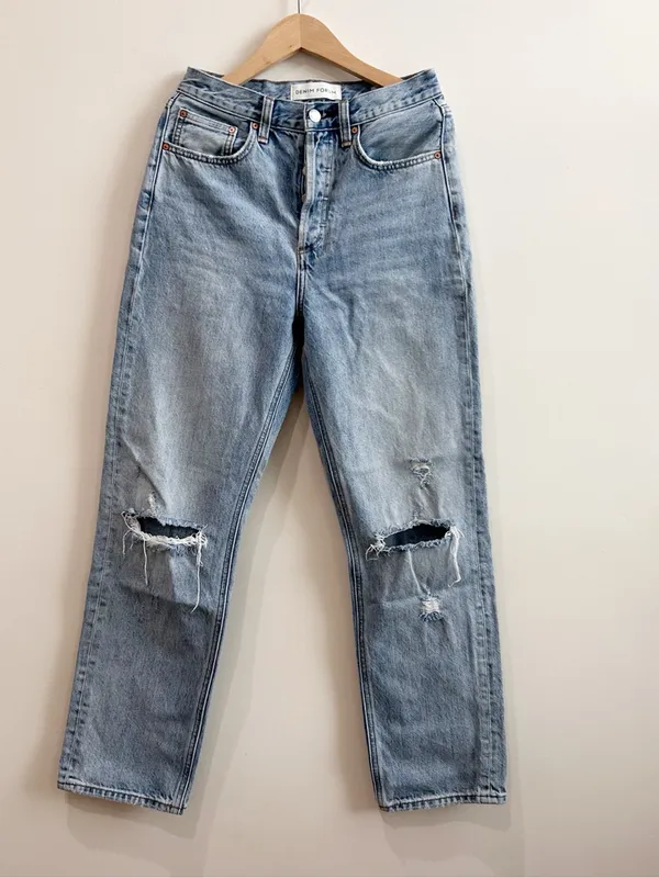 Aritzia Denim Forum The Joni High Rise Loose Jeans 29L Size 25 Blue - Image 5