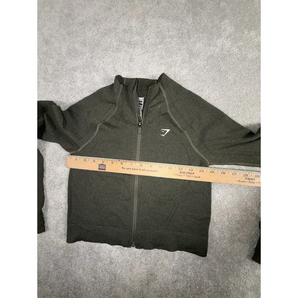 gymshark vital seamless warm jacket Medium Green - Image 6
