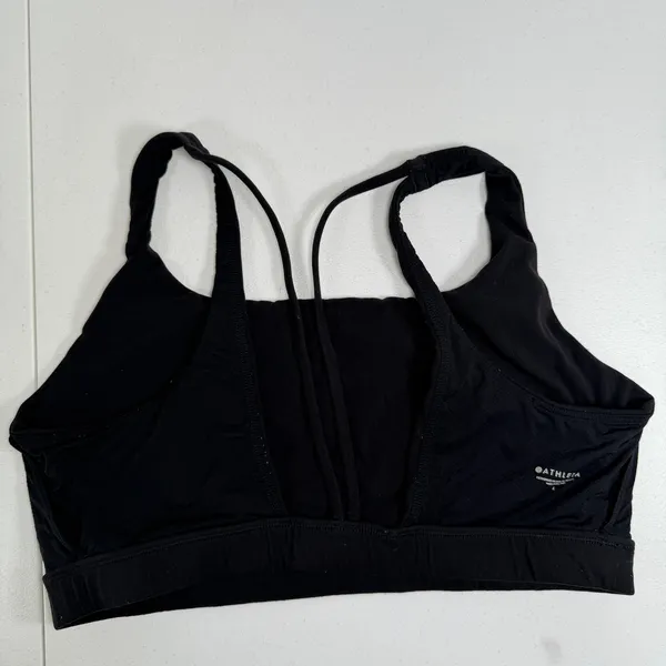 Athleta L Sports Bra Exhale A-C Black Low Impact Support Soft Yoga Active 486376 - Image 7