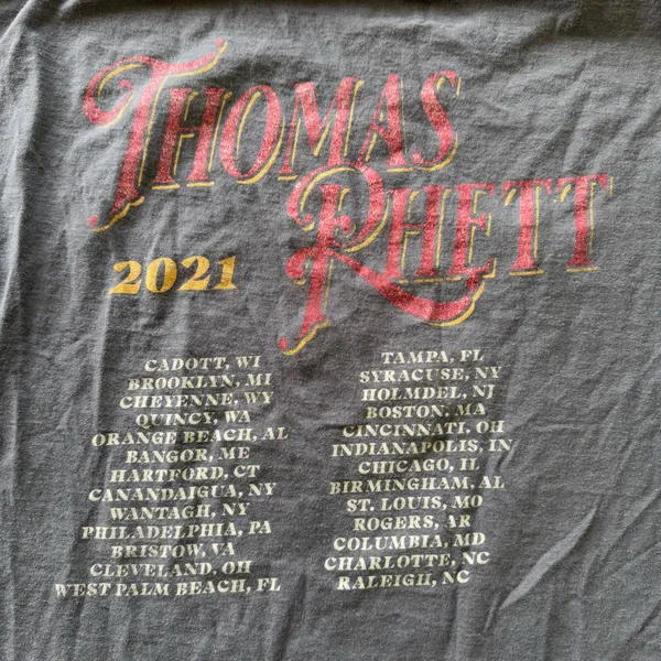 Thomas Rhett Concert Tour Tee Gray Size L - Image 3