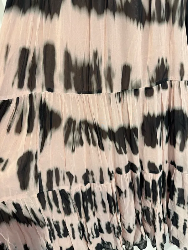 Anthropologie The Somerset Maxi Dress Halter Tiered Pink Black Tie Dye Size S - Image 8