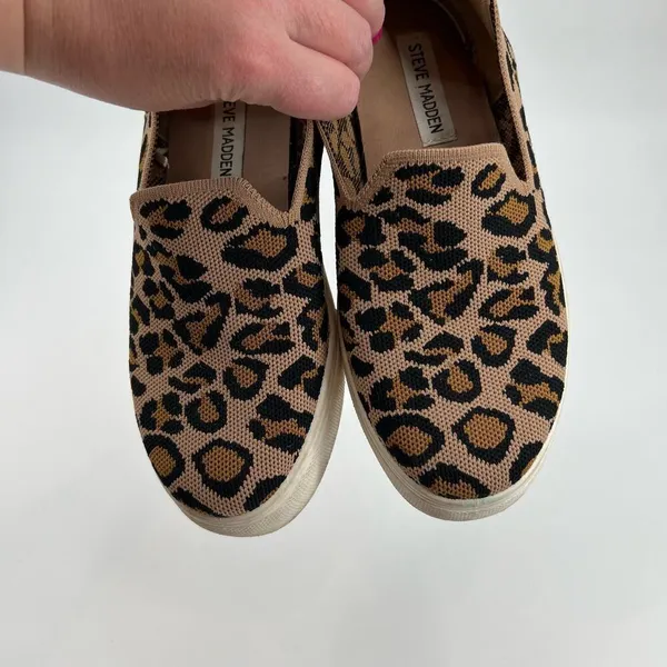 Steve Madden Mailer MALR01S1 Leopard Print Slip on sneaker Shoe Size 8 Knit Top - Image 7