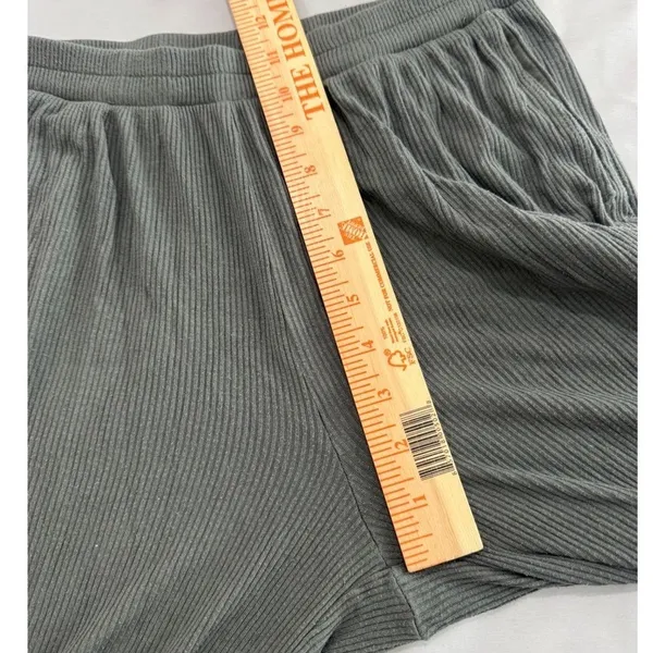Alo Yoga Super Soft Ribbed Jogger Sweatpants Forest Green Grey Lounge Pants - Image 6