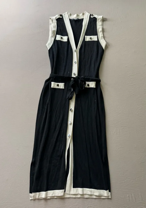 Fore Sleeveless Tie-Front Button Up Midi Dress - Image 5