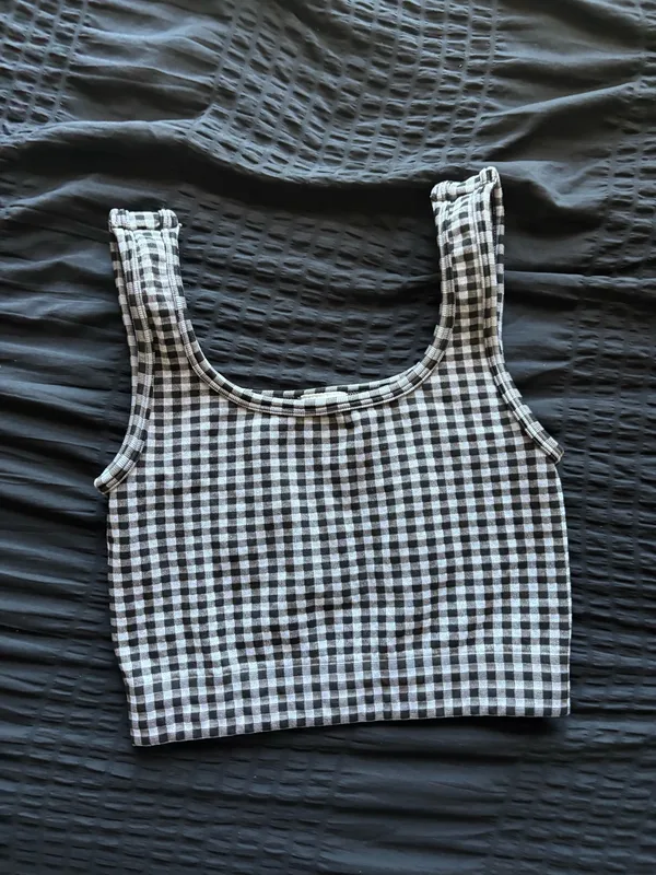 No Boundaries Checkered Biker Shorts and tank top - Image 3