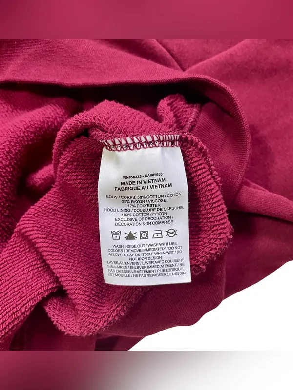 Nike Rally Essentials Burgundy Fleece Pullover Hoodie - Image 4