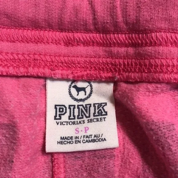 Victoria’s Secret PINK loungewear track style fleece micro shorts small y2k - Image 8