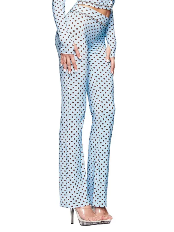 I AM GIA Polka Dot Track Pant Blue Medium NWT IN PACKAGE - Image 2