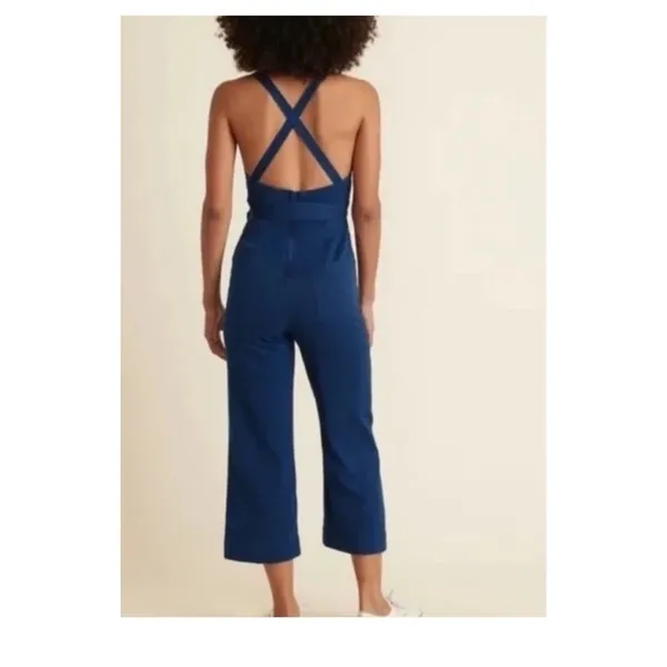 Marine Layer Tess Jumpsuit Women's Size 0 Indigo Blue‎ 100% Cotton Wide Leg - Image 3