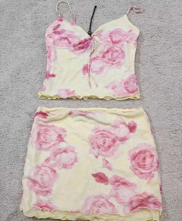 White Fox 🌸 2 piece floral skirt tank top set - Image 5