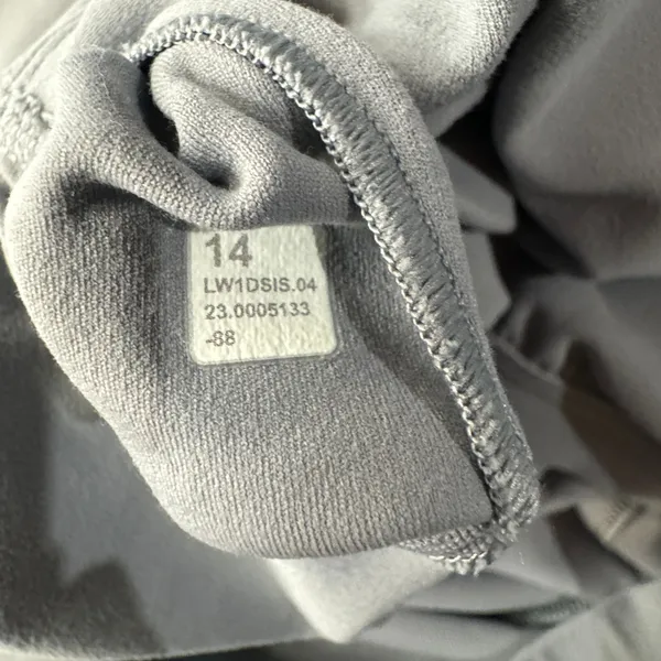 Lululemon SZ 14 Align Bodysuit 25" Shelf Bra Wicking Stretch Capris Rhino Gray - Image 11