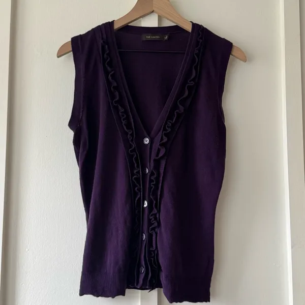The Limited Ruffle Trim Sleeveless Cardigan - Image 9