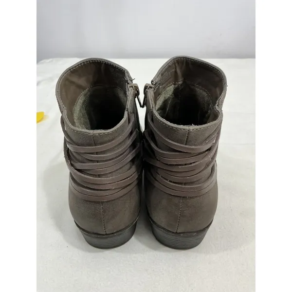 Womans Madden Girl Become Brown Full Leather Strappy Bootie Size 9 M - Image 5