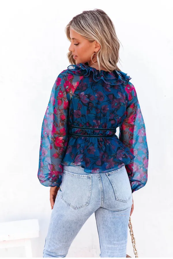 Vici Floral Tie Top - Image 2