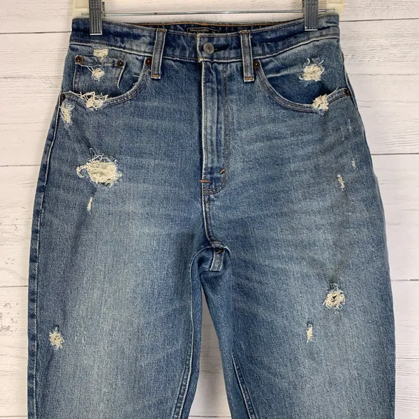 Abercrombie & Fitch Size 26/2 Curve Love The Mom Jean High Rise Distressed Ankle - Image 2