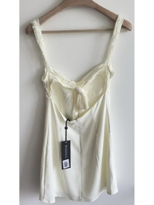 White Fox No You Hang Up Cream Lace Mini Dress M NWT Bodycon Party - Image 8