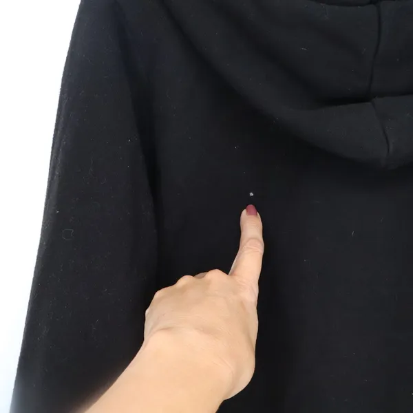 Time and Tru Hoodie Women L Black Soot Zip Up Pocket Good - Image 6