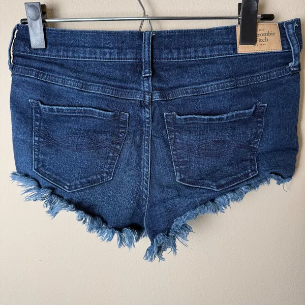 Abercrombie & Fitch Denim Cutoff Micro Booty Shorts 4 27 Y2K 2010 Low Rise Jean - Image 2
