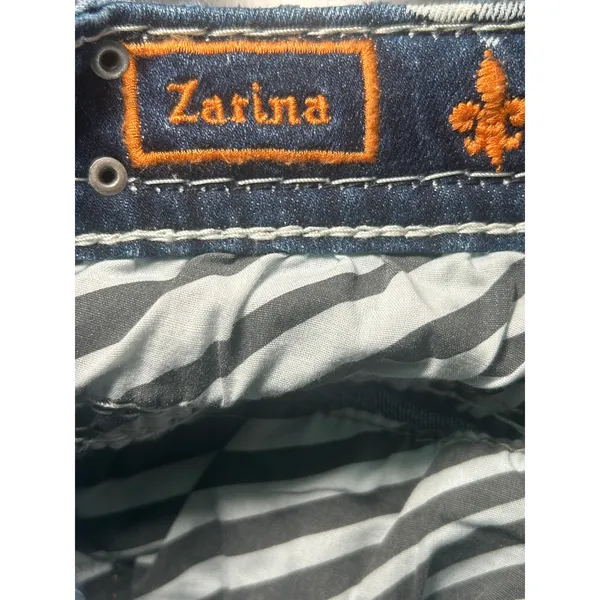 Rock Revival Zarina Bootcut Jeans 25 Blue Low Rise Embellished Thick‎ Stitch - Image 6