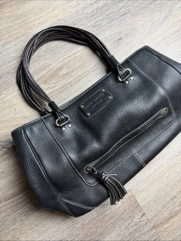 Kate Spade New York Foster Crossing Rue Satchel Black Pebbled Leather Tote Bag - Image 2