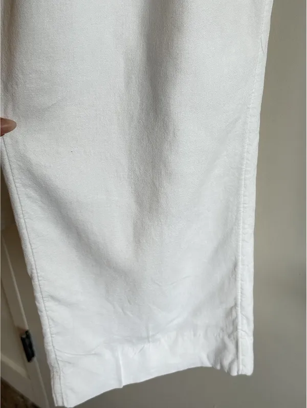 Abercrombie A&F Sloane Linen Blend Tailored Wide Leg Pants White Size 27 4R - Image 11