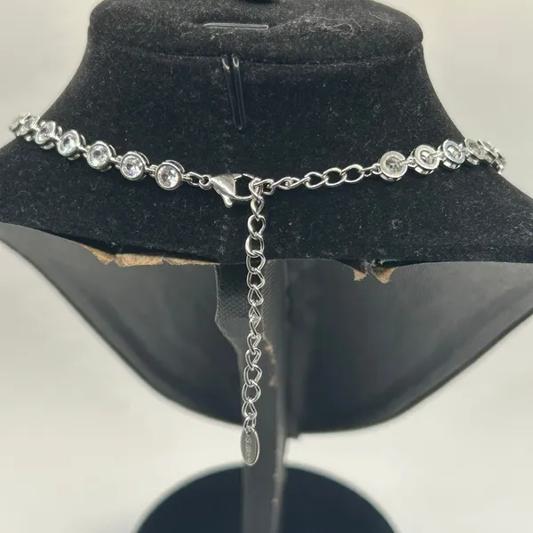 CZ Bezel Set Tennis Chain Silver 6mm 18 Inch No Pass Womens Waterproof New - Image 4