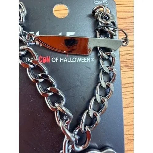 Bioworld Ghost Face Scream Knife Mask Chunky Chain Necklace NWT Halloween - Image 2