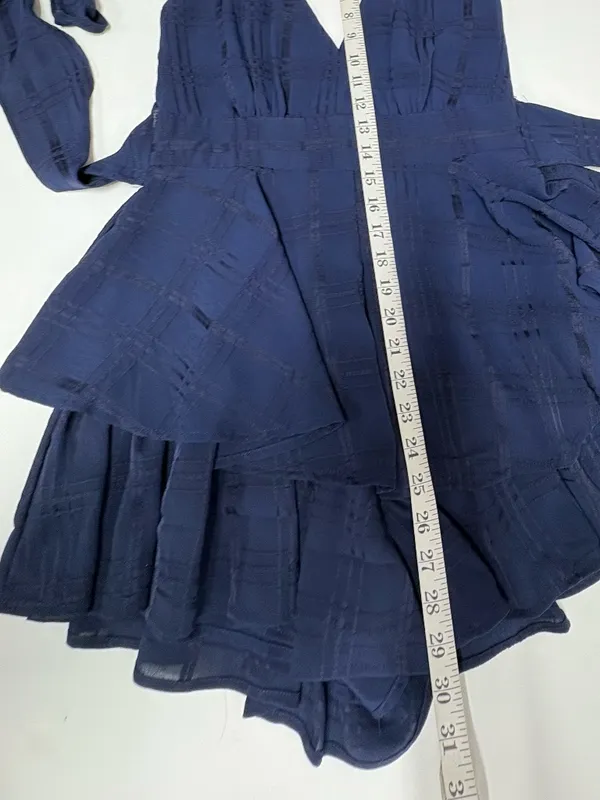 Polly Dress Theodora Navy Romper‎ With Plaid Print - Size 4. - Image 12