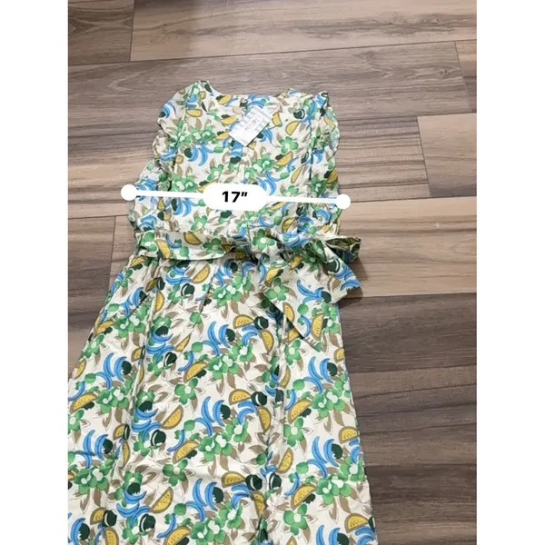 NWT Retro‎ Fruit Print Midi Dress Ruffle Flutter Sleeve Tie Waist M TulipB - Image 4