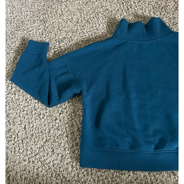 Calia Women's blue green 1/4 zip cropped‎ athletic pullover top size small - Image 11