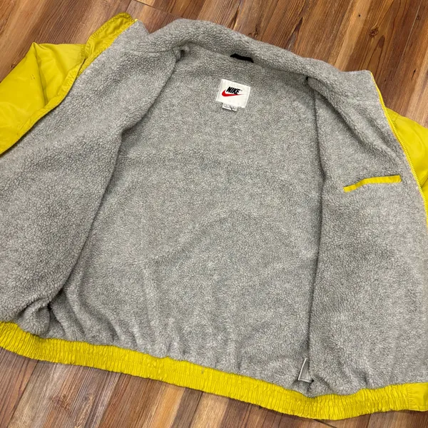 Vintage 90s Nike Sherpa Lined Windbreaker Zip Jacket - Image 4