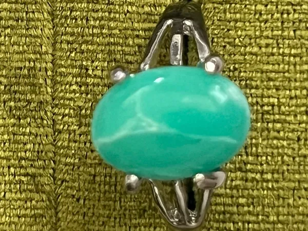 Elegant/Classic Titanium Steel Turquoise Marble Design Ring Size 9 NWT - Image 3