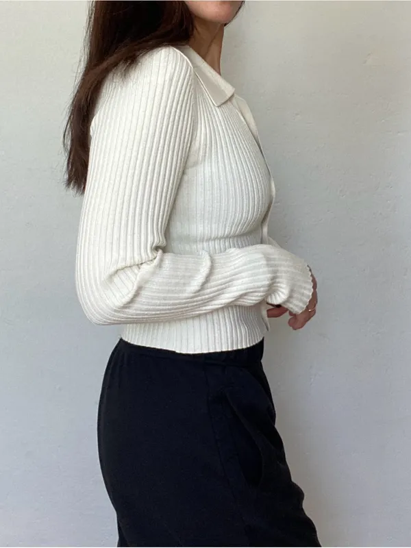 Aerie ribbed cropped cardigan top - Image 3