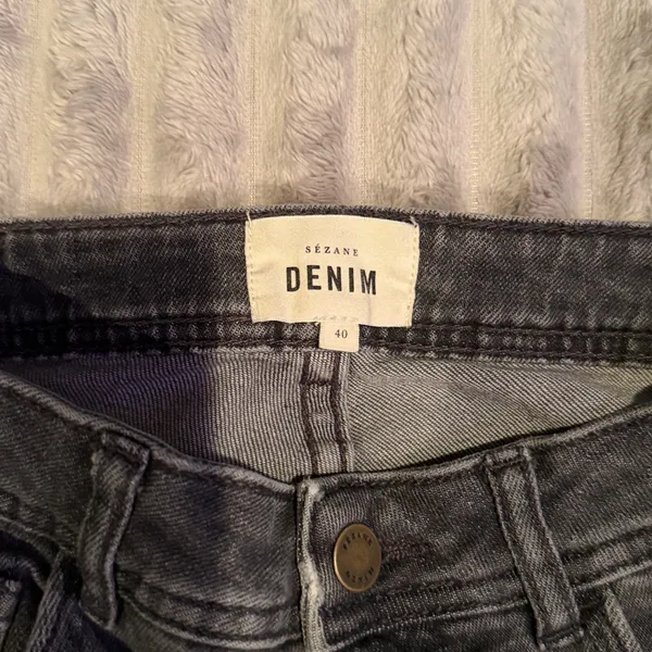 Sézane Denim Womens Gray High Waisted Straight Jeans Size FR40 US8 Charcoal Wash - Image 3