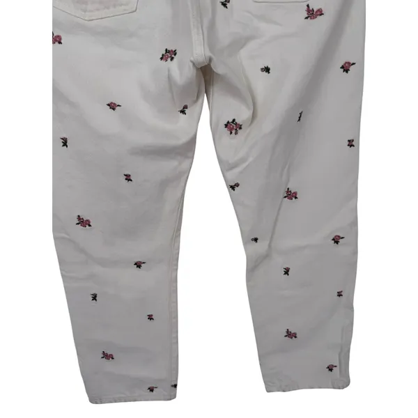 Anthropologie Women's Levis 501 Floral Embroidered Jeans White Size 29 Feminine - Image 12
