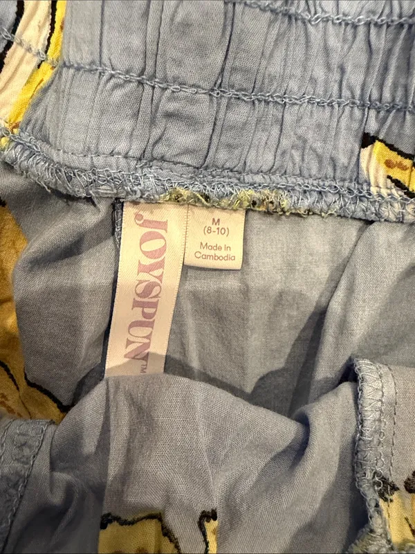 Joyspun Banana-Print Light Blue Pajama Set Size Medium 8/10 - C27-177 - Image 4