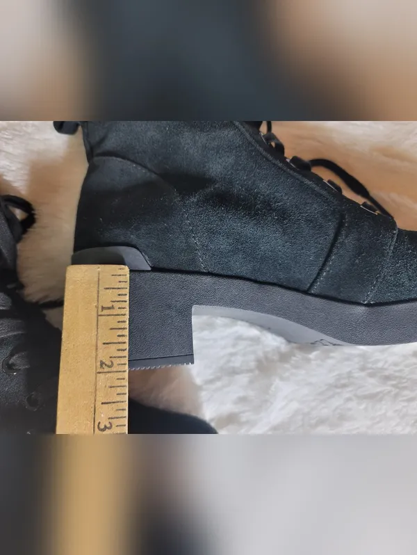 ABEO Capital Lace Black Suede Orthotic Ankle Boots Size 7.5 - Image 4