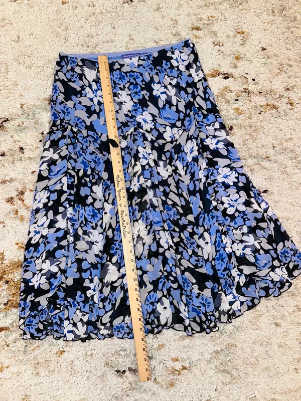Women's Blue Floral Maxi Skirt - Flowing Print Skirt - Image 8