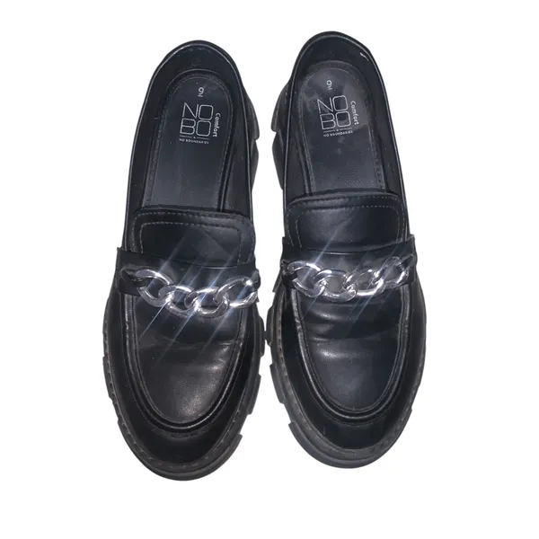 No Boundaries Black Chunky Chain Platform Lug Loafers - Image 7